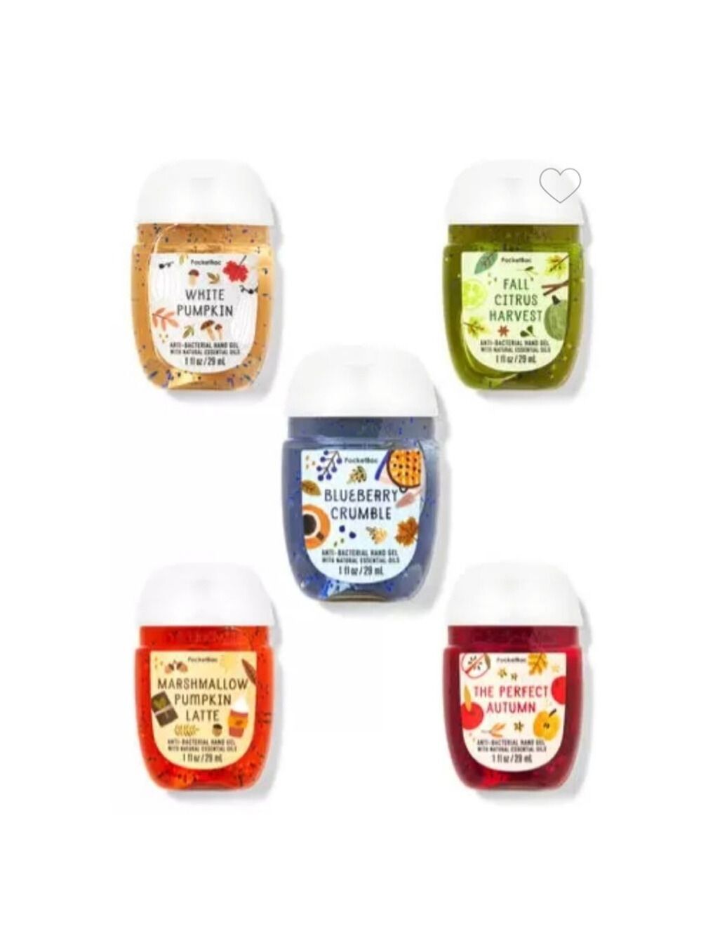 FALL TREATS POCKETBAC HAND SANITIZERS 5-PACK BY BATH & BODY WORKS